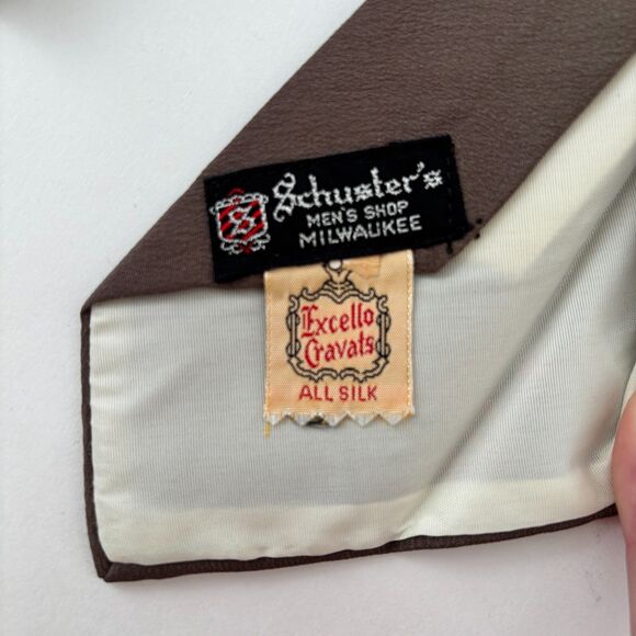 Excello Cravats Mens Silk Necktie Vintage 1950s Novelty 3x49 Preppy Corpcore - Picture 3 of 6